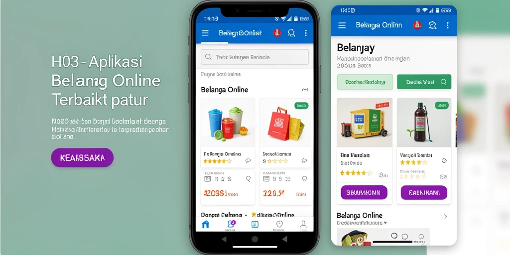 Screenshot utama H03 menampilkan antarmuka aplikasi Belanja Online yang menarik.