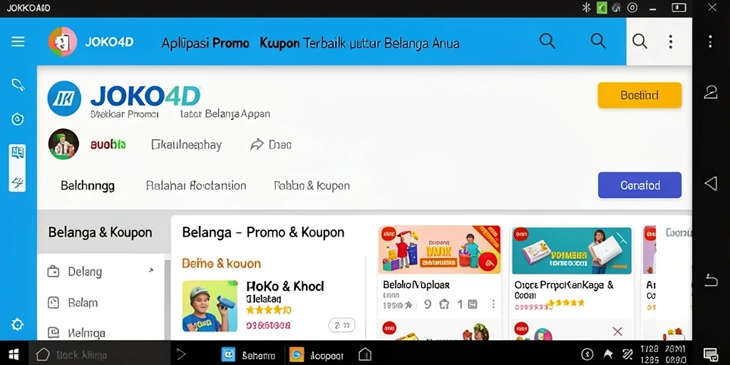 Tampilan antarmuka aplikasi JOKO4D yang user-friendly untuk kupon dan promo.
