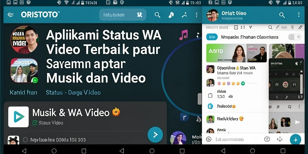 Tampilan antarmuka ORISTOTO yang user-friendly untuk status WA Video.