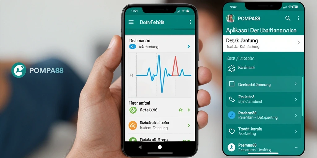 Antarmuka POMPA88 untuk pemantauan detak jantung yang sederhana dan informatif.