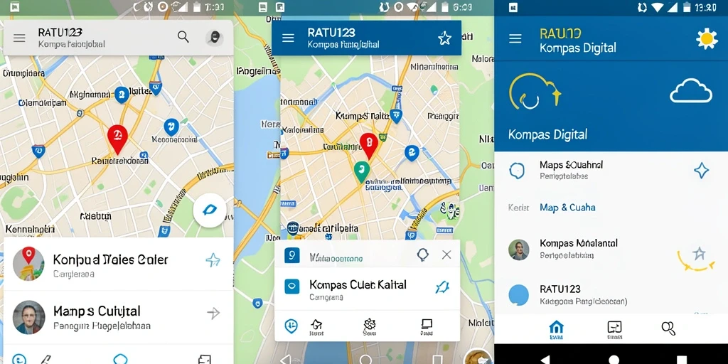 Antarmuka RATU123 menampilkan fungsi kompas digital yang modern dan praktis.