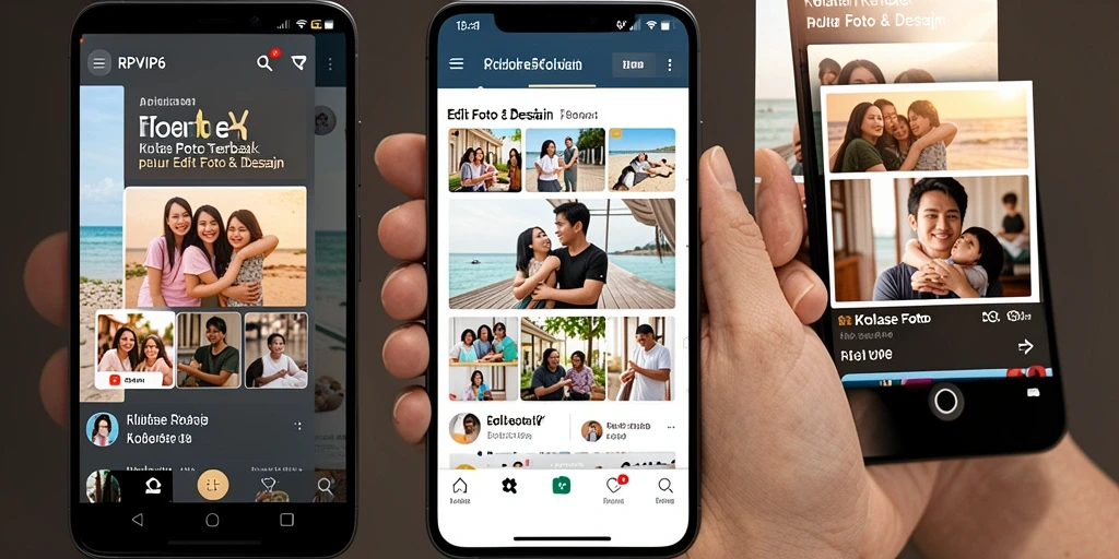 Antarmuka RPVIP6 menampilkan fitur Kolase Foto yang mudah digunakan.