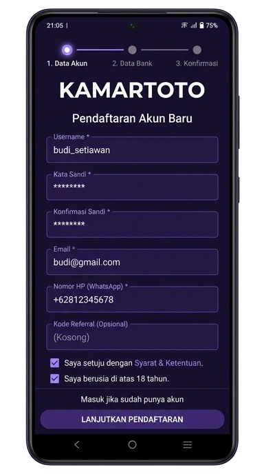 Panduan Lengkap Buat Akun Baru Kamartoto